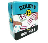 Jeu de dominos doubles 15 points color s Front Porch Classics, bo te de rangement de voyage pour 2 12 joueurs, de 8 99 ans