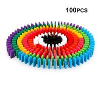 Jeu De Dominos En Bois Pour Enfants, 100/300/500 Pièces, Puzzle Arc-En-Ciel, Jouets Éducatifs Montessori, Cadeau