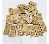 Jeu de Dominos en pour bois Motif Quilt 28 Jeu de Dominos en | 28 , motifs patchwork traditionnels, pour bois naturel lisse, pour idéal famille, reconnaissance formes