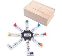 Jeu de dominos Mexicain Train en Nombre - ENGELHART - Coffret Double 12 - 91 Dominos épais et colorés
