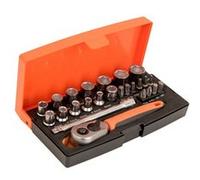 Bahco SL25 - Jeu de douilles 6 pans 1/4'' métrique et embouts de tournevis/porte-embout