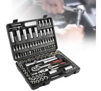 Jeu de douilles, 108pièces,Caisse à Outils Complète en Coffret de Douille, douille hexagonale, Torx- fente- Phillips- Pozidrive- douilles à embout- Coffret Douille et Accessoires (108 pièces)