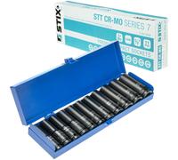 Jeu de douilles 11 pièces 1/2" CR-MO 10-24mm pour visseuse à percussion valis...