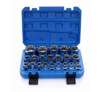 Jeu de douilles 12 pans, 21 pièces KD10348