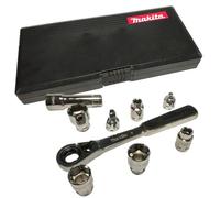 Coffret Clé à cliquet douilles traversantes métriques et en pouces MAKITA B-65604