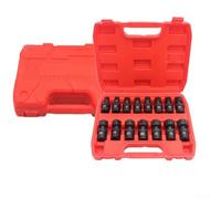 Jeu de douilles 3/8" avec joint pivotant, douilles métriques 6 pans 8-22 mm, mouvement flexible à 360° pour espaces restreints, chrome S