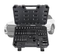 Jeu de douilles 3/8 - Lot de 47 clés à cliquet métriques à 72 dents avec pour chantier de construction, maison, camion, plomberie, travaux de réparation automobile