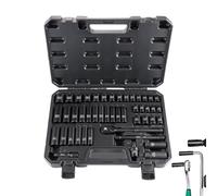 Jeu de douilles 3/8 | Lot de 47 outils de plomberie - Clé à douille métrique à 72 dents avec pour chantier de construction, maison, camion, réparation, plomberie, travaux de réparation