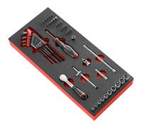 Jeu de douilles 6 pans métriques module mousse 46 pièces 1/4' - FACOM - MODM.R181-36
