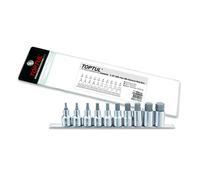 Jeu de douilles 6 pans TOPTUL 1/2 pouces 10 Stk 4, 5, 6, 7, 8, 10, 12, 14, 17, 19 mm