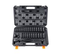 VEVOR Jeu de Douilles à Choc 1/2" Jeu de 26 Douilles à Impact avec Outil à Cliquet 6 Pans en Acier Allié CR-V HRC 42-48 Solide Repère de Taille Facile avec Mallette de Transport pour Réparation Auto