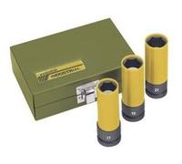 Proxxon Coffret de douilles à impact 23938 Vert/jaune 1/2" 17/19/21 mm Set de 3 pièces