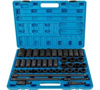 Jeu de douilles à choc VEVOR 1/2 pouce, 43 pièces, douilles à choc, assortiment de douilles, entraînement 1/2 pouce, jeu de douilles, douilles 6 pans, métrique, 9-30 mm (standard/profond)