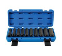 Jeu De Douilles À Chocs Profondes Metric 1/2"D 10 Pièces Bi-Hex 10 À 24 Mm 7041