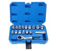 Jeu de douilles à cliquet 1/2" 3/8" pour réparation professionnelle avec cliquet à 12 dents et boîte de rangement