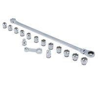 Jeu De Douilles À Cliquet Flexible Extra Long De 16 Pièces Metric 8662