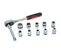 Jeu de Douilles à Cliquet,Jeu De Douilles De Réparation 1/2 | 12 Pièces Outil Serrage Pour Garage Maison Industriel Véhicule Moto Électricien Camion Atelier Vélo