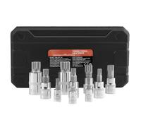 Jeu de Douilles à Embout Carré Triple XZN-Duoku-10 Pièces-M4-M18, Acier Cr-V, Entraînements 1/4"", 3/8"", 1/2""