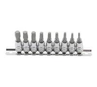 BGS 2164 - Jeu de douilles à embouts - 6,3 mm (1/4") - Profil T (pour Torx) T10 - T50-9 piéces