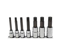 Jeu de Douilles à Embouts - BGS TECHNIC - Profil Cannelé - M6 à M14 - Chromage Mat