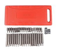 Jeu de douilles à pointe cannelée Kit principal en alliage de chrome vanadium de qualité supérieure Embouts multi-tailles durables avec étui de rangement en plastique pour les