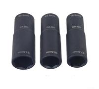 Jeu de douilles à rabat pour écrous de roue 1/2" avec trois douilles double taille 18,5 x 19,5 mm, 20,5 x 21,5 mm, 17,5 x 16,5 mm et finition