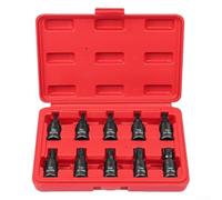 Jeu de douilles à tête étoile 3/8 pour réparation automobile | Pour embouts en alliage S2, douilles en chrome vanadium, traité thermiquement, couple élevé, résistant à la rouille