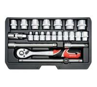 Jeu de Douilles avec Cliquet - Yato - YT-38561 - 22 Pièces - Acier au Chrome Vanadium - 3/8