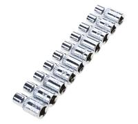 Jeu de douilles courtes métriques professionnelles de 6,35 mm, 6 pointes, 4 mm à 14 mm, accessoire pour réparation et entretien de douilles usinées précises