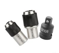 Jeu de douilles de robinet réglables pour clés à entraînement carré de 3/8", pour porte-taraud M12 avec adaptateur de mandrin, compatible avec outils manuels et électriques