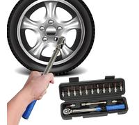 Jeu de douilles d'entraînement - Jeu de clés dynamométriques de pilote de 1/4 pouce Kit d'outils de vélo pour vélos de route avec clé Allen, capuchons, tige d'extension