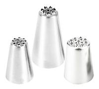 Jeu de douilles d'herbe en acier inoxydable, outils de décoration gâteaux amusants en 3 pièces pour la cuisson DIY, pointes glaçage faciles à nettoyer pour les magasins