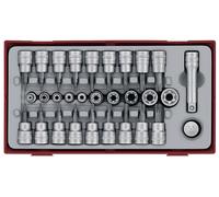Jeu de douilles/embouts Tx- Tpx TT1 tray 1/4 3/8 TX- TPX 30 pièces Teng Tools TTTX30