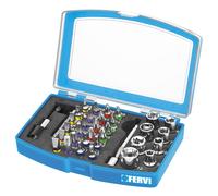 Jeu de douilles et embouts hexagonaux 1/4 35pcs Fervi 0404 en boîte