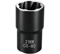 Jeu de douilles extracteur de boulons 17 mm, 19 mm, 21 mm, 22 mm, 27 mm - Extracteur d'écrous robustes pour écrous de roue rouillés dénudés - Entraînement 1/2 pour kit d'outils à impact (21 mm)