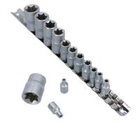 Jeu de douilles femelles Torx / Star 14 pièces 1/4" dr 3/8" dr et 1/2" dr e s...