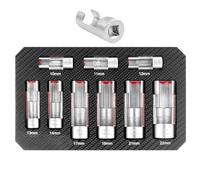 Jeu de douilles fendues - Kit d'outils d'extraction d'écrous évasés, extracteur de boulons dénudés, ensemble de douilles carrées avec étui de rangement, kit d'outils de réparation automobile, garages