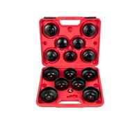 VEVOR Jeu de douilles à filtre à huile 14 PCS, jeu de clés à filtre à huile en acier tête 9,5 mm, cloches de filtre d'huile avec mallette, pour retirer et installer bouchon du filtre à carburant