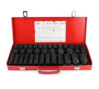 Jeu de douilles hexagonales 1/2 ", 35pcs douilles à chocs profonds Jeu d'outils d'entraînement métrique Garage Workshop 8-32mm, prise hexagonale à 6 points à impact profond