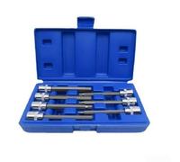 Jeu de douilles hexagonales avec portée extra longue et extrémité sphérique pour accès multi-angles de fixation, 7 pièces en acier au chrome vanadium, étui de rangement