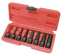 Jeu de douilles mâles à chocs 6 pans 1/2' 75 mm - 8 pcs KS TOOLS - 911.0902