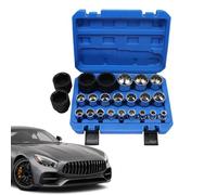 Jeu de douilles mécaniques - 21 pièces 1/4" - Kit pilote hexagonal SAE avec main tournante et bougie d'allumage Deep Well Sockets | Outils de réparation automobile universels pour hommes