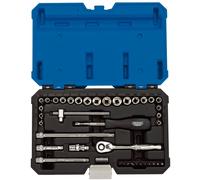 Jeu De Douilles MM/AF Combiné, 1/4" Carré. Dr. (40 Pièces)