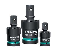 Jeu de douilles pivotantes, 3 pièces, douilles oscillantes, jeu de douilles pivotantes à Impact, douille à Joint universelle 1/4 "3/8" 1/2 ", jeu d'entraînement en acier cr-mo 360 ° Swivel Socket 3PCs