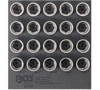 BGS Garniture pour servante d'atelier 1/6 : Jeu d'outils pour serrures de jantes pour Volvo 20 pièces - 9653