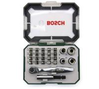 Jeu de douilles pour mini tournevis à cliquet Bosch 26 pièces métrique compact