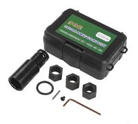 Jeu de douilles profondes 12 mm, 14 mm, 16 mm, têtes interchangeables pour écrous d'arrêt d'eau en acier chromé noir (1 lot)