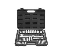 VEVOR Jeu de Douilles SAE et Métriques Profondes et Standard, Kit d'Outils de Mécanicien 69PCs, avec Clé à Cliquet à Entraînement de 9,5 et 6,4 mm, Accessoires et Étui, en Acier Allié CR-V, Réparation