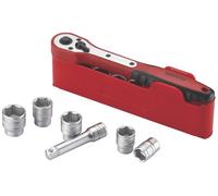 Teng Tools Jeu de douilles M3812N1 3/8 8-19 mm 12 pièces avec racagnac