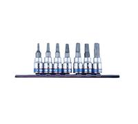 Jeu de douilles TORX 1/4'' avec trou, 7 pièces T10-740 sur rail - KY2107PR